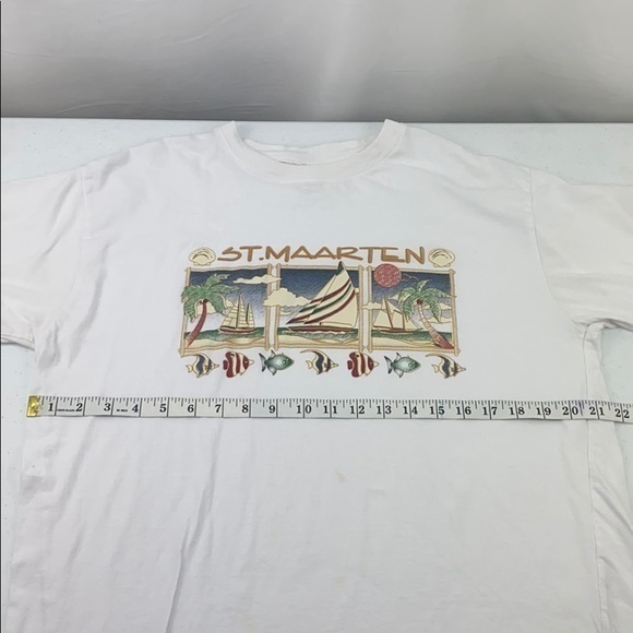 St.Marten White Shirt Caribbean T’s Size XL - Picture 7 of 9